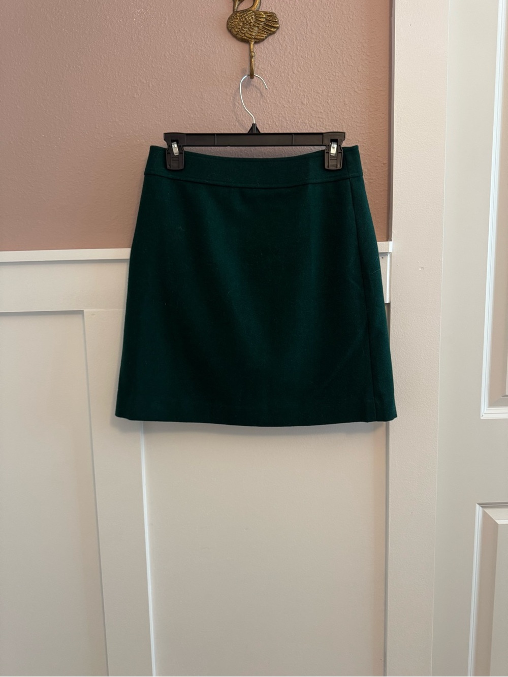 J.Crew Structured A-Line Mini Skirt Emerald Green Lined